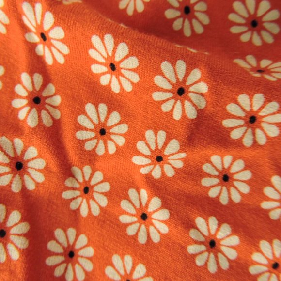 Anthropologie Maeve Dress Sz S Daisy Floral Print soft knit cowl neck orange/red - Picture 9 of 13